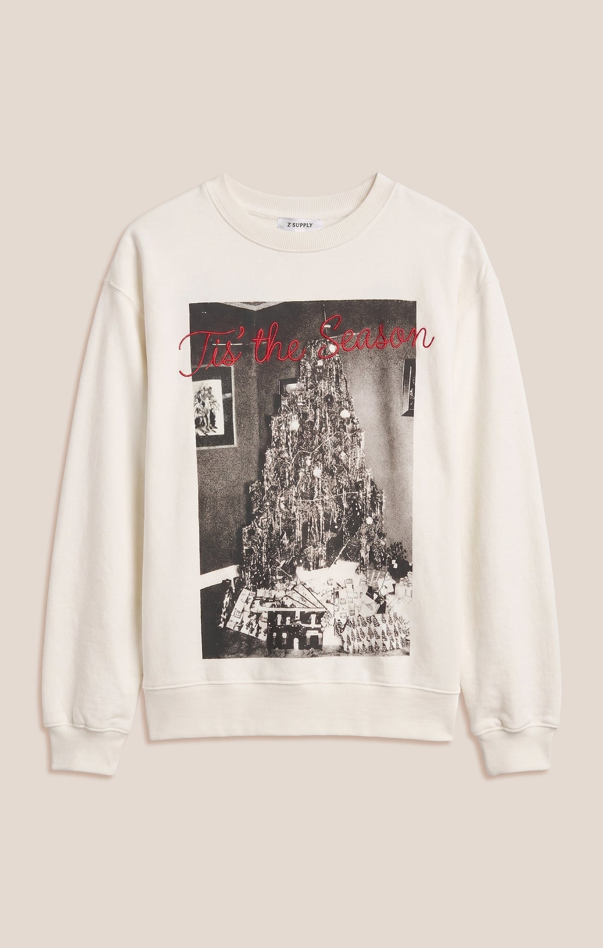 Z SUPPLY Cozy Boyfriend Graphic Sweatshirt - Sea Salt