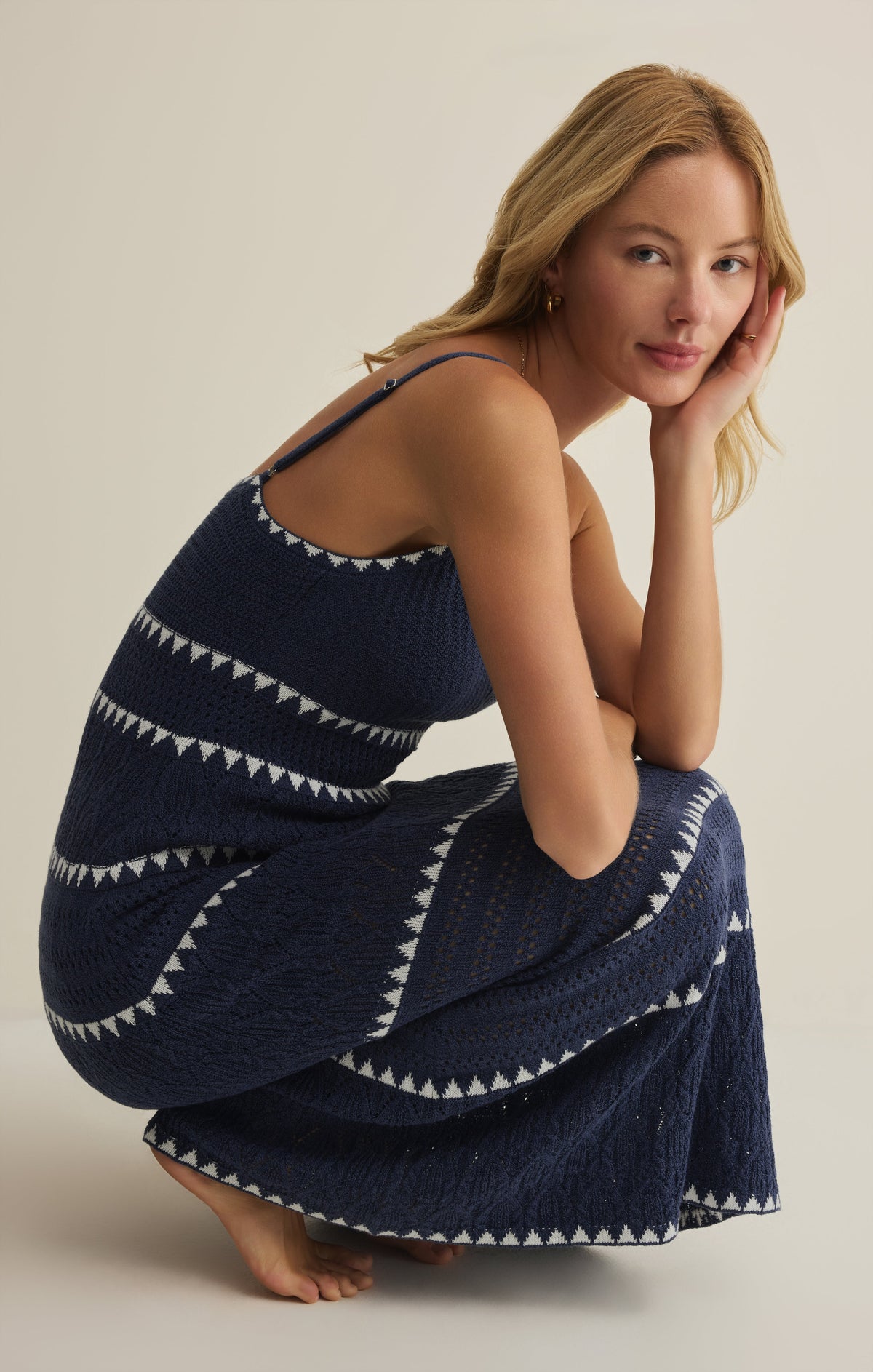 Z SUPPLY Catamaran Striped Midi Dress - Twilight Blue