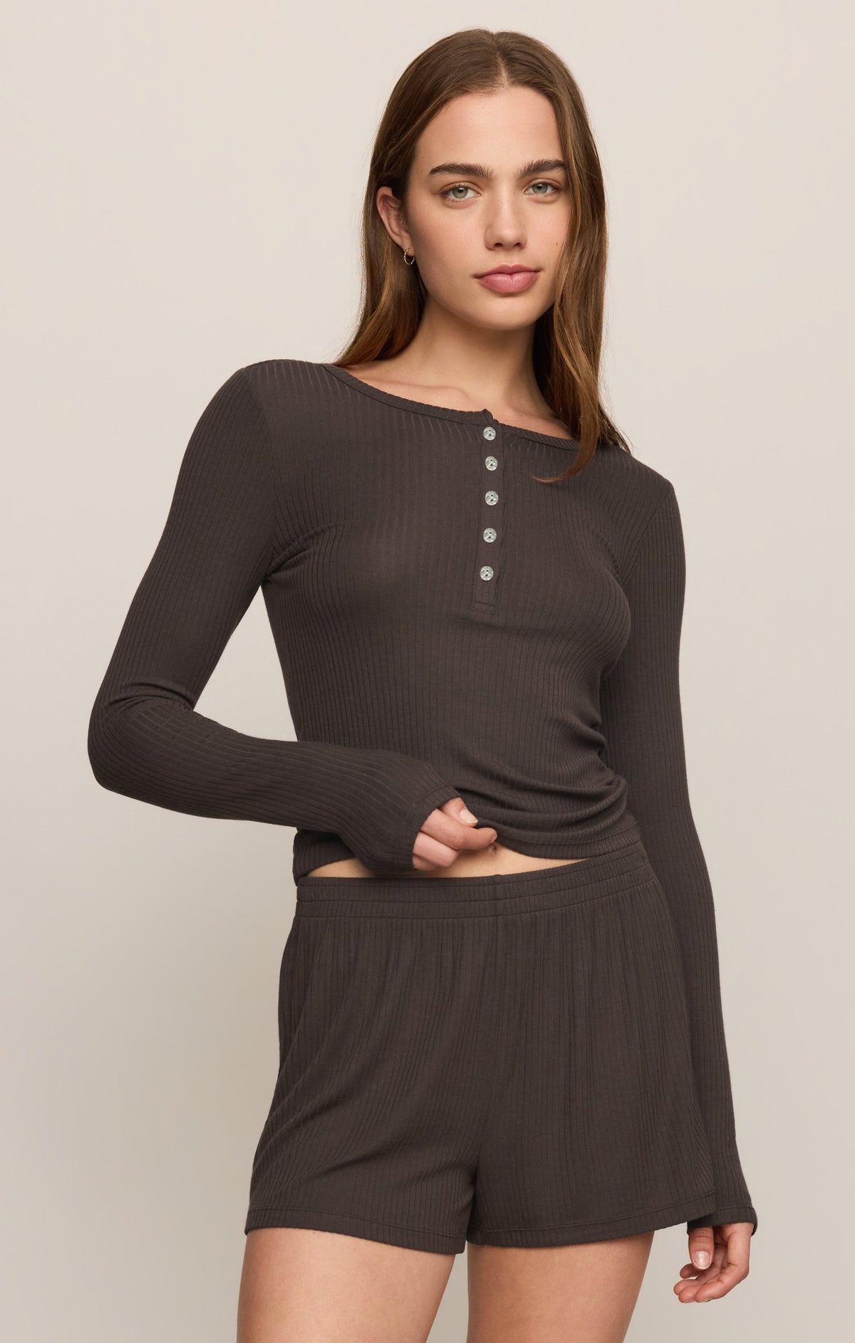 Z SUPPLY Just Right Rib Henley Top