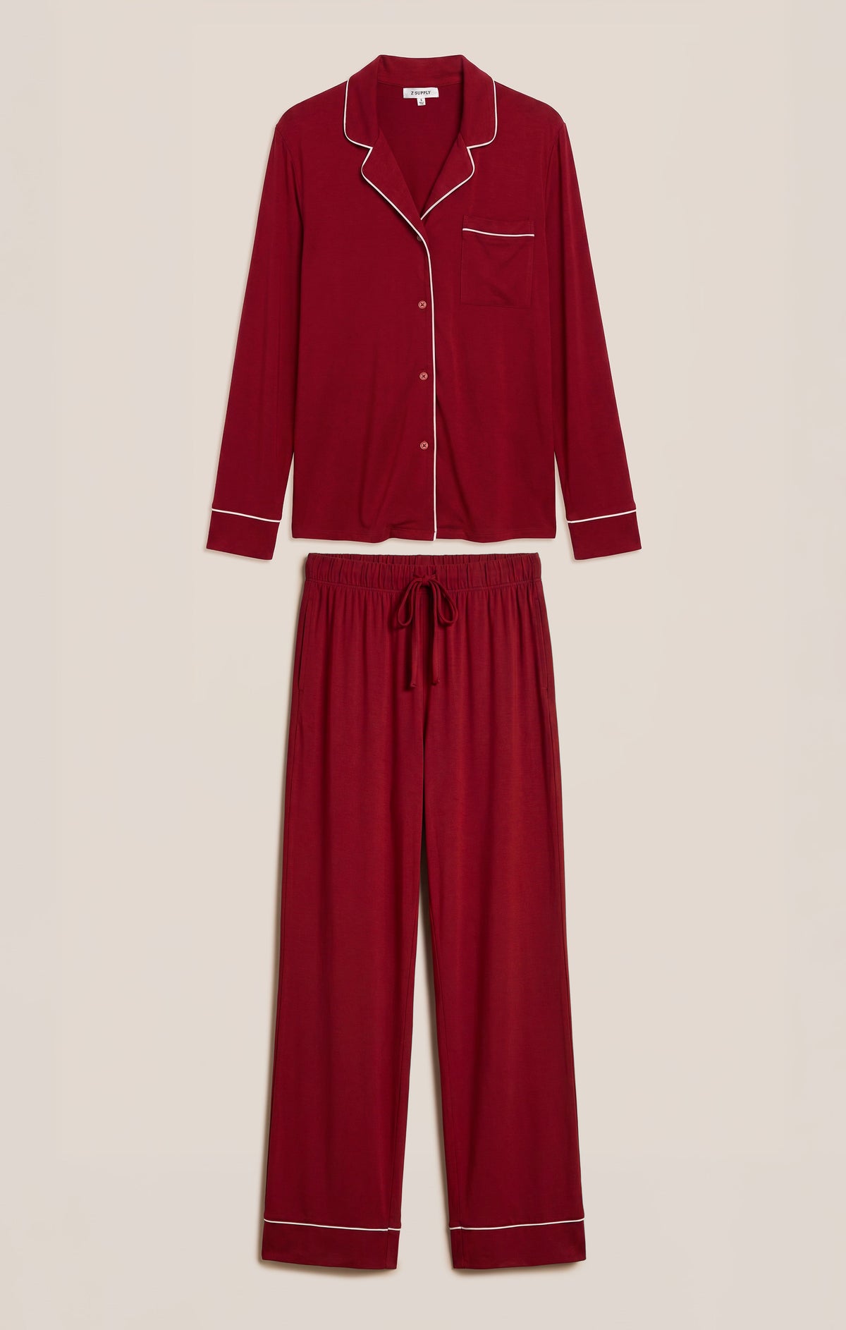 Z SUPPLY Snuggle Jersey PJ Set - Red Dahlia