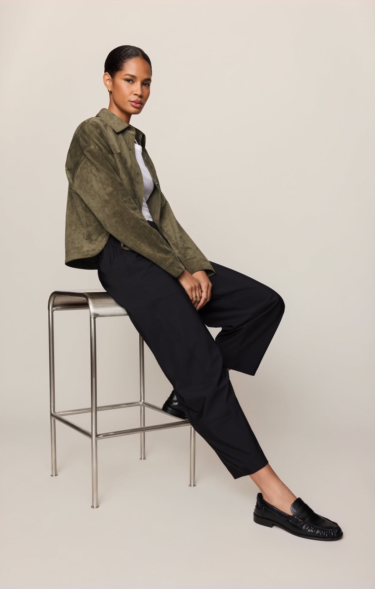 Z SUPPLY Neo Luxe Barrel Pant - Black