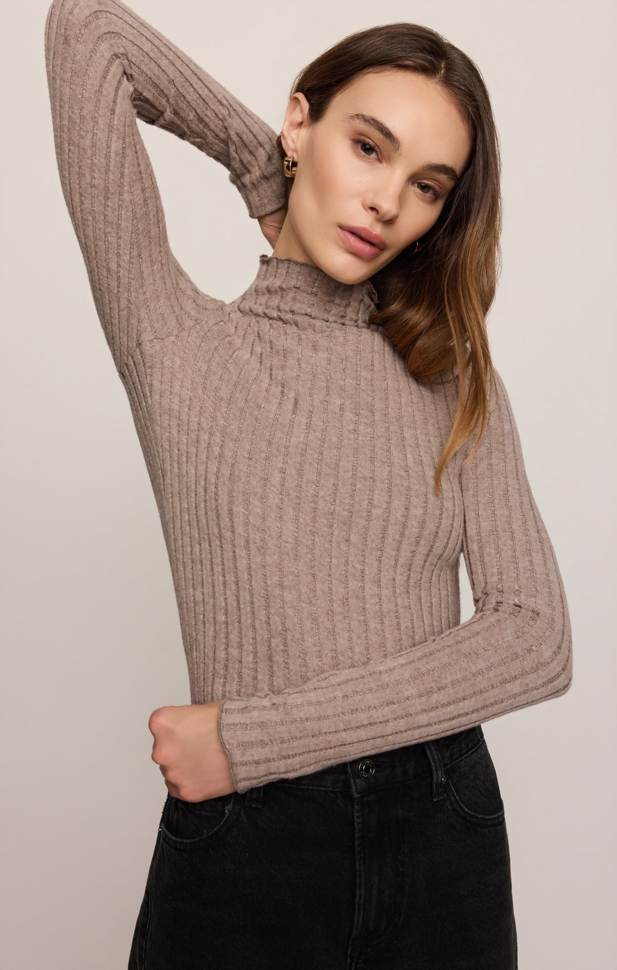 Z SUPPLY Hattie Silky Rib Mock Neck Top