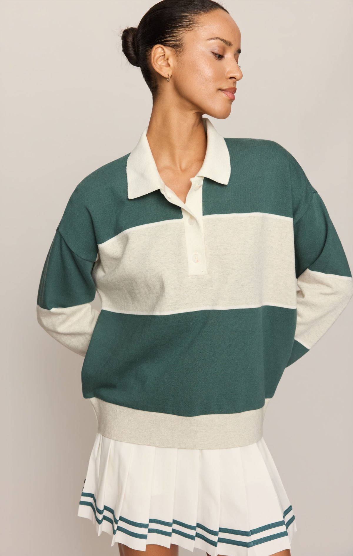 Z SUPPLY Study Break Polo Sweatshirt - Feather Grey