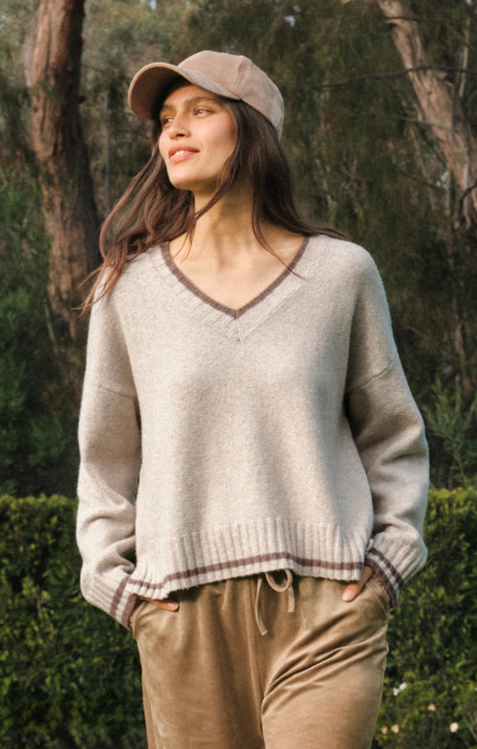 Z SUPPLY Endure V-Neck Sweater - Natural Heather