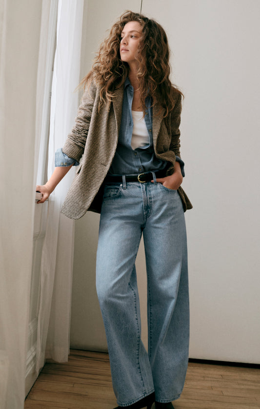 Z SUPPLY The Show Off High-Rise Bowed Denim - Indigo Bloom