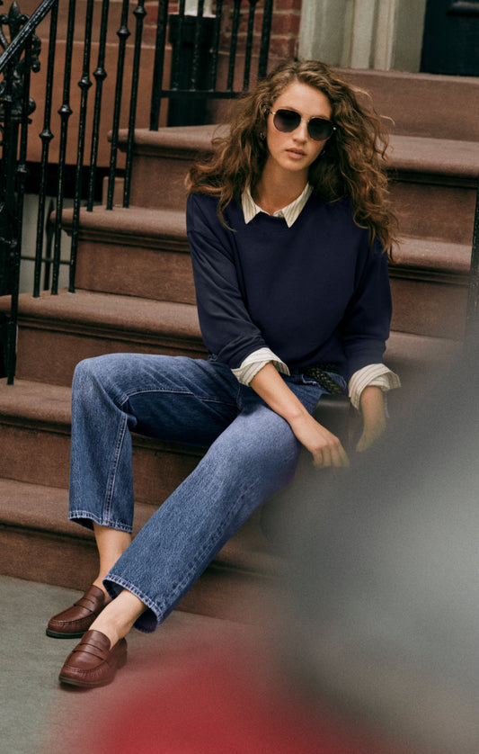Z SUPPLY The Off Duty Mid-Rise Bowed Ankle Denim