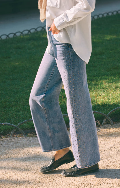 Z SUPPLY The Head Turner High-Rise Wide Denim - Glimmer