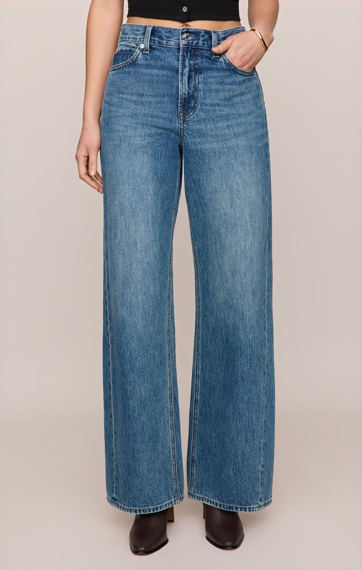 Z SUPPLY The Head Turner High-Rise Wide Denim - Hush