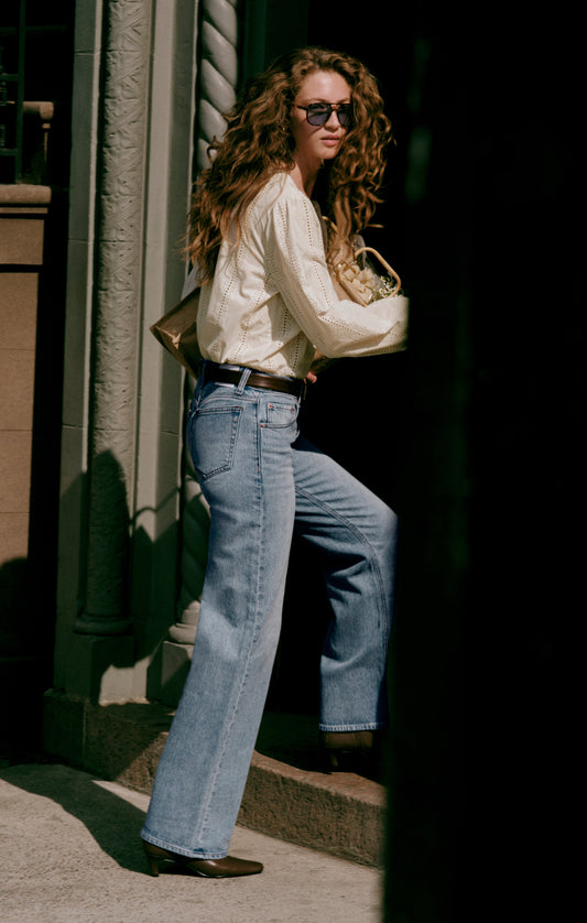 Z SUPPLY The Stunner Mid-Rise Wide Denim