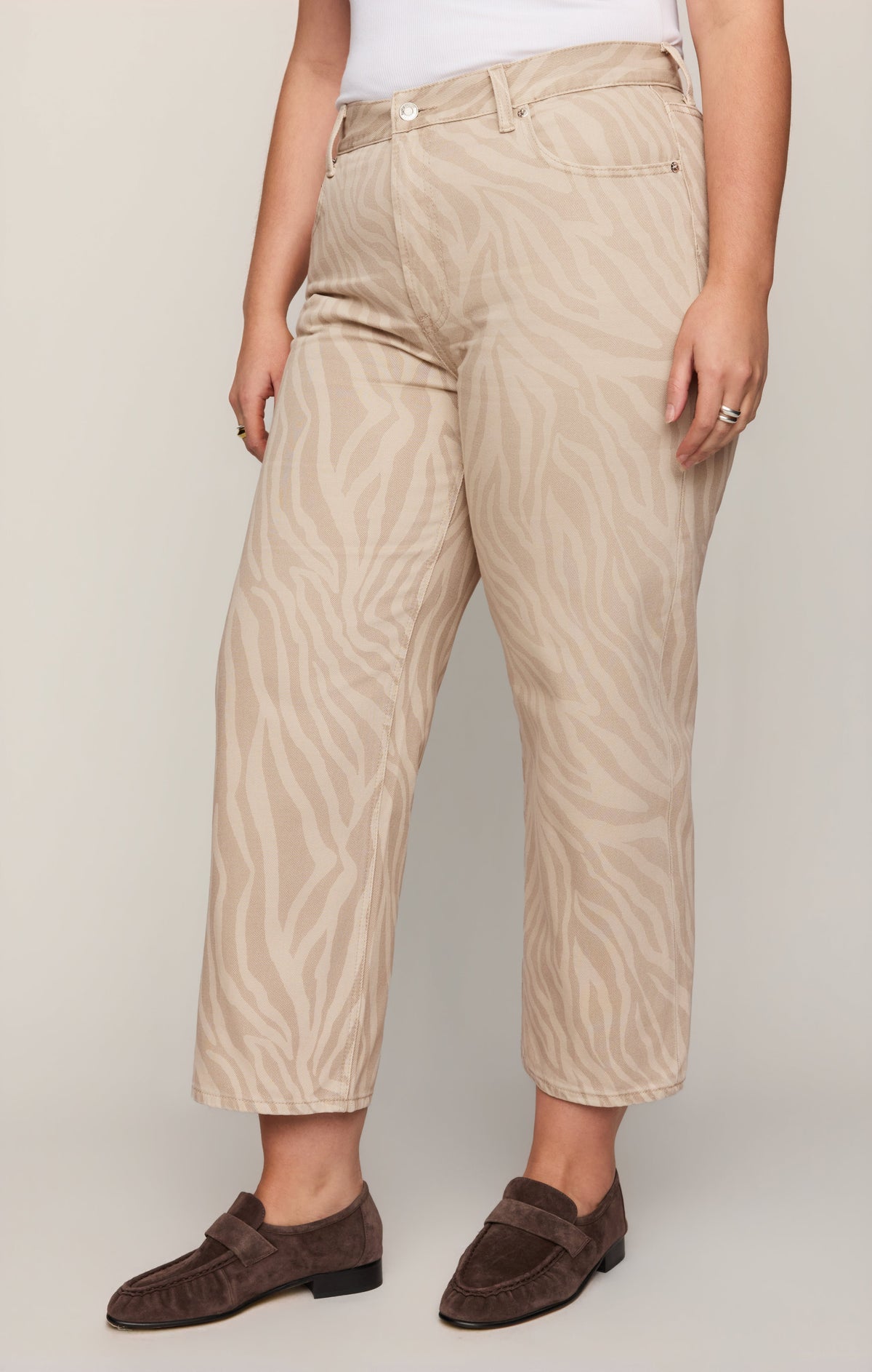 Z SUPPLY The Off Duty Mid-Rise Bowed Ankle Denim - Zebra Soapstone