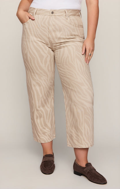 Z SUPPLY The Off Duty Mid-Rise Bowed Ankle Denim - Zebra Soapstone