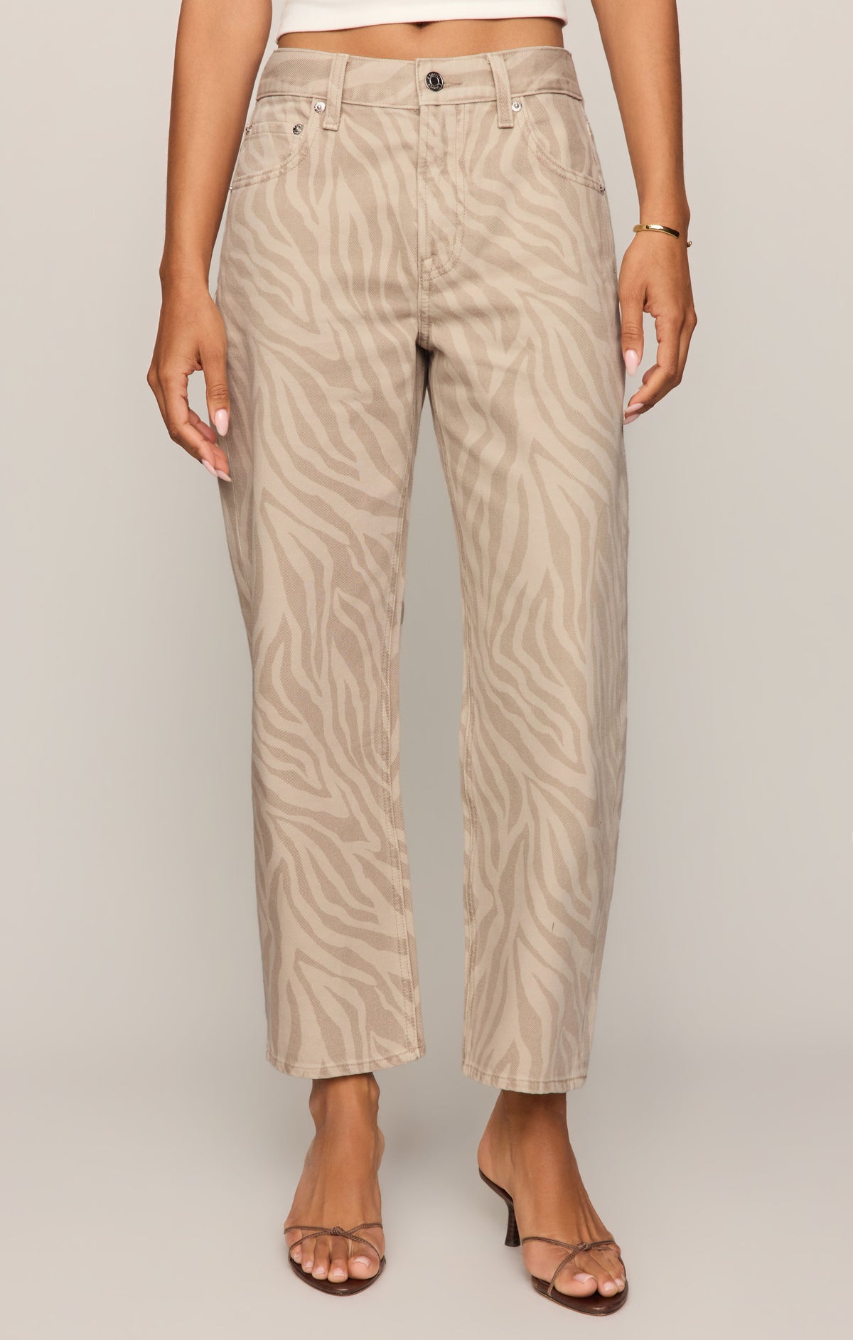 Z SUPPLY The Off Duty Mid-Rise Bowed Ankle Denim - Zebra Soapstone