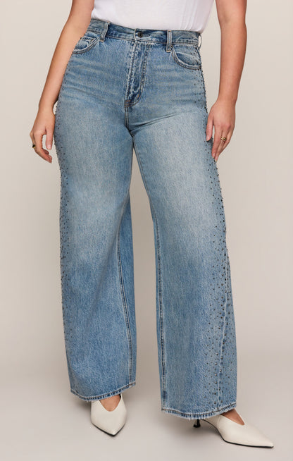 Z SUPPLY The Head Turner High-Rise Wide Denim - Glimmer