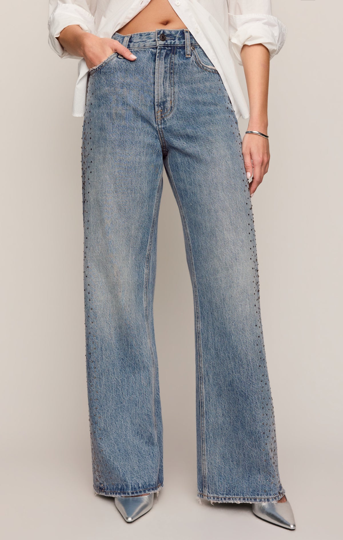 Z SUPPLY The Head Turner High-Rise Wide Denim - Glimmer