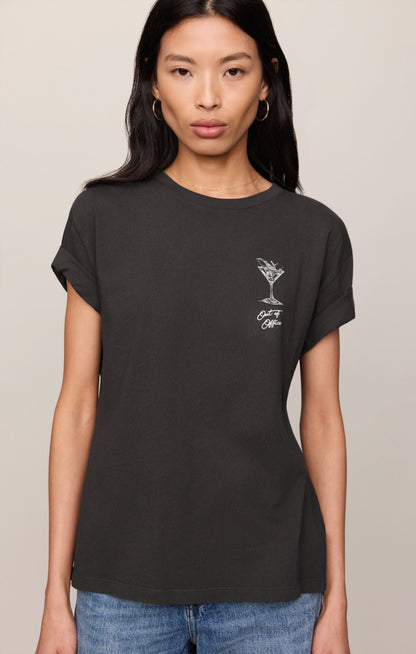 Z SUPPLY Martini Graphic Boyfriend Tee - Black Sand