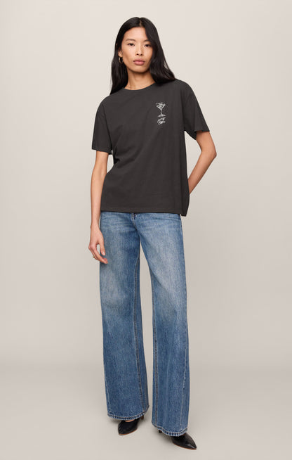 Z SUPPLY Martini Graphic Boyfriend Tee - Black Sand