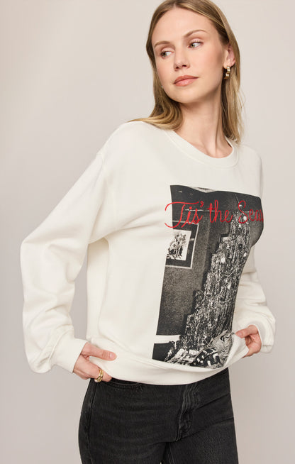 Z SUPPLY Cozy Boyfriend Graphic Sweatshirt - Sea Salt