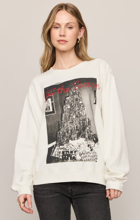 Z SUPPLY Cozy Boyfriend Graphic Sweatshirt - Sea Salt
