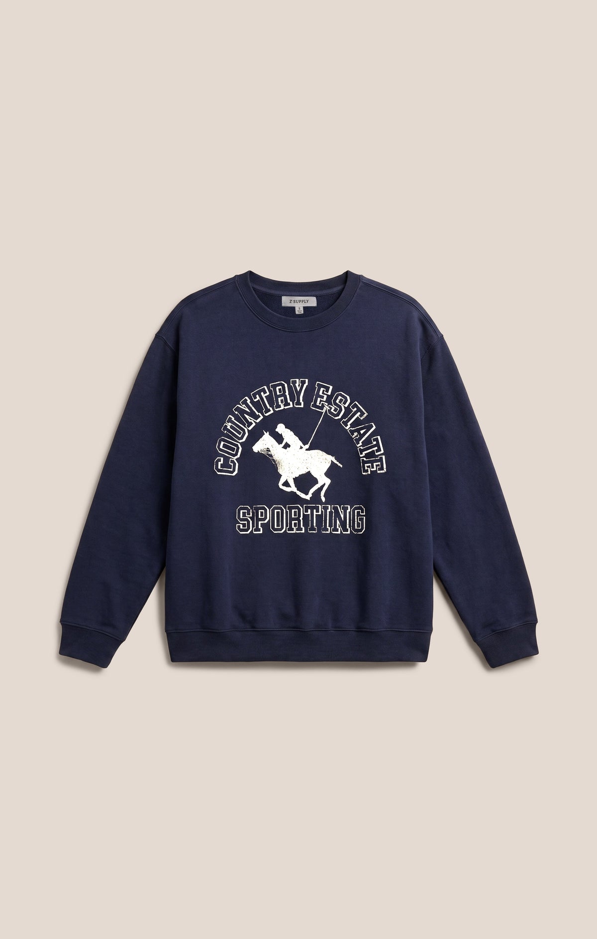 Z SUPPLY Estate Boyfriend Graphic Sweatshirt - Oxford Blue