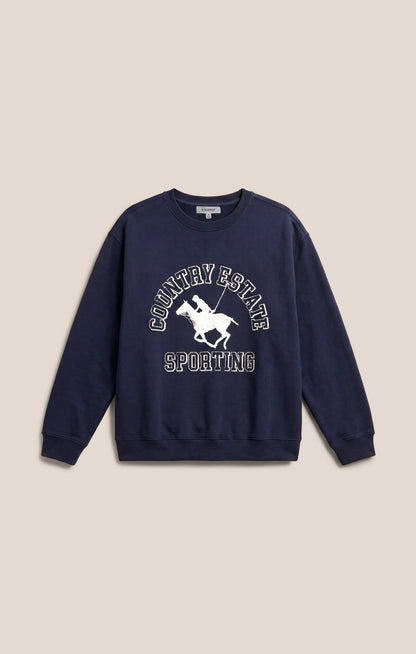 Z SUPPLY Estate Boyfriend Graphic Sweatshirt - Oxford Blue