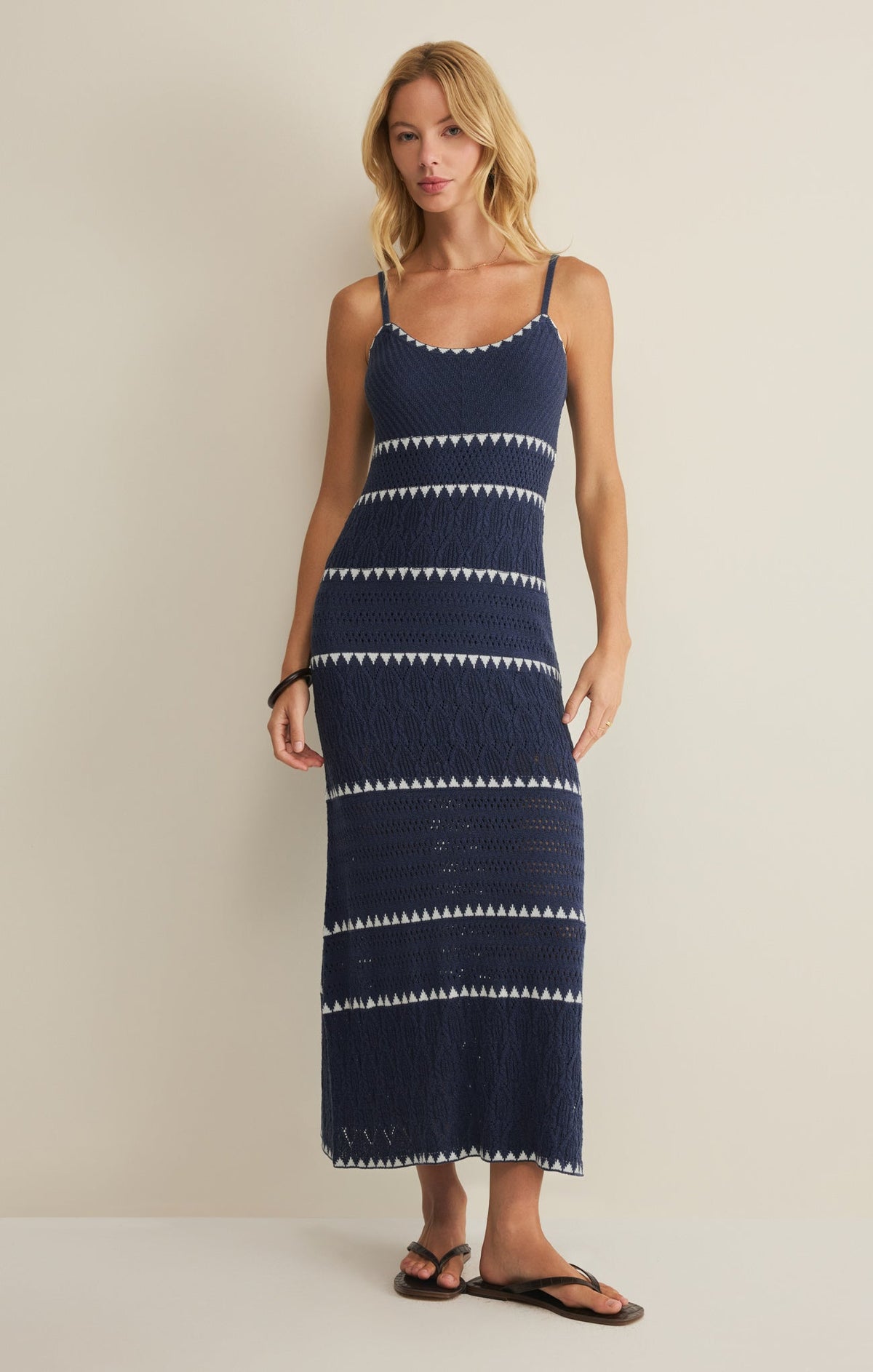 Z SUPPLY Catamaran Striped Midi Dress - Twilight Blue