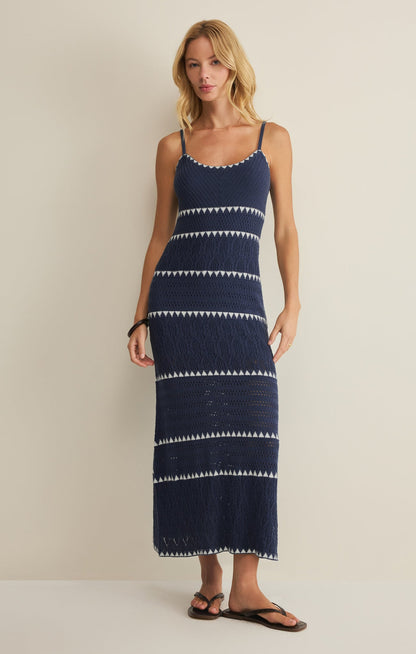 Z SUPPLY Catamaran Striped Midi Dress - Twilight Blue