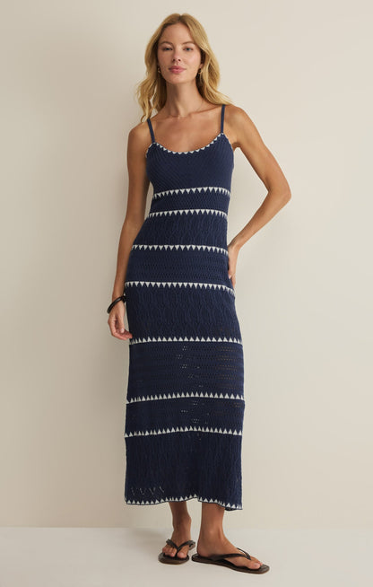 Z SUPPLY Catamaran Striped Midi Dress - Twilight Blue