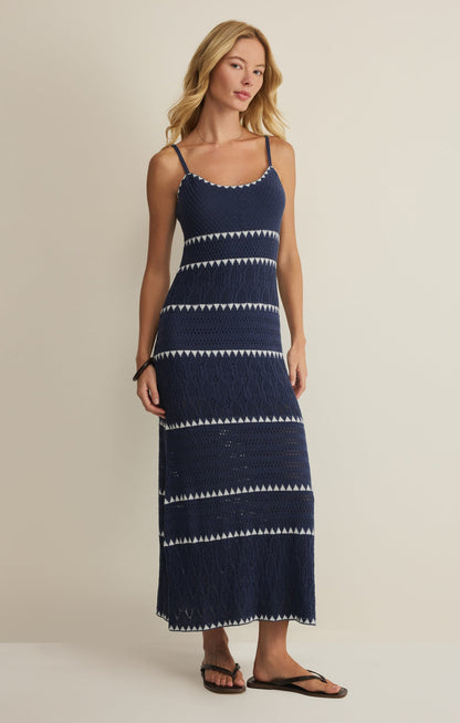 Z SUPPLY Catamaran Striped Midi Dress - Twilight Blue