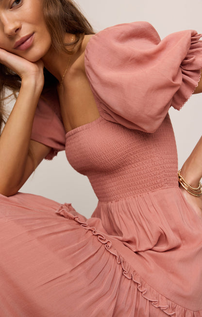Z SUPPLY Eliora Smocked Maxi Dress - Terracotta Clay