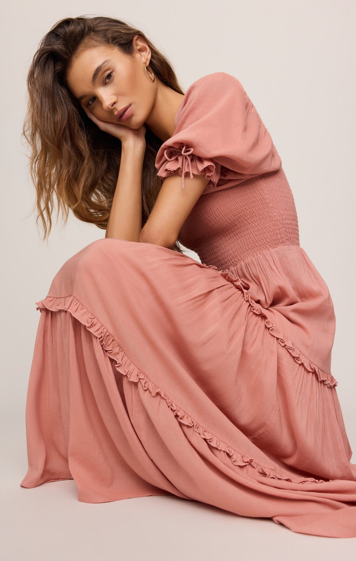 Z SUPPLY Eliora Smocked Maxi Dress - Terracotta Clay