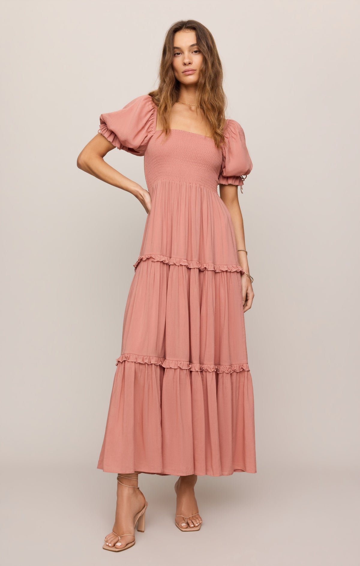 Z SUPPLY Eliora Smocked Maxi Dress - Terracotta Clay