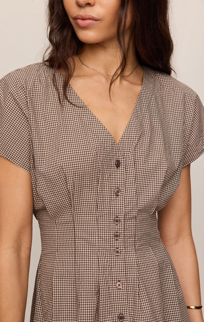 Z SUPPLY Sanna Gingham Maxi Dress - Dark Chocolate