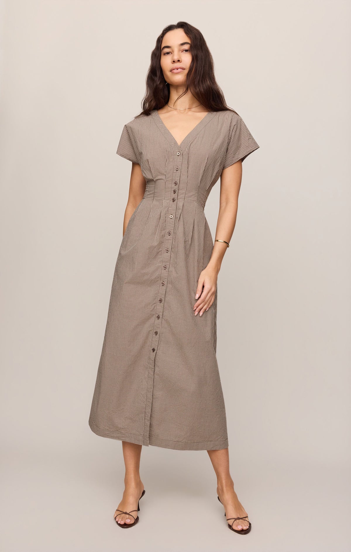 Z SUPPLY Sanna Gingham Maxi Dress - Dark Chocolate