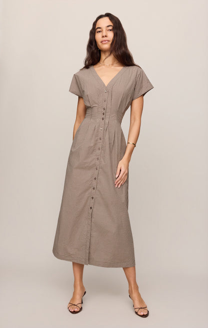 Z SUPPLY Sanna Gingham Maxi Dress - Dark Chocolate