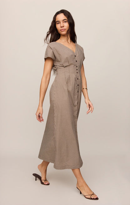 Z SUPPLY Sanna Gingham Maxi Dress - Dark Chocolate