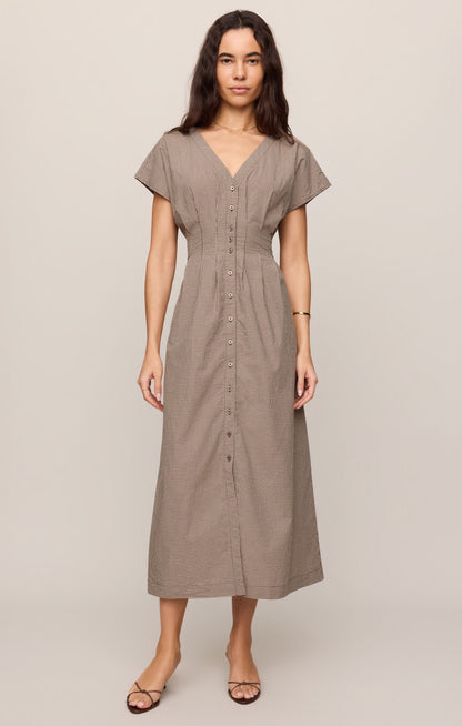 Z SUPPLY Sanna Gingham Maxi Dress - Dark Chocolate
