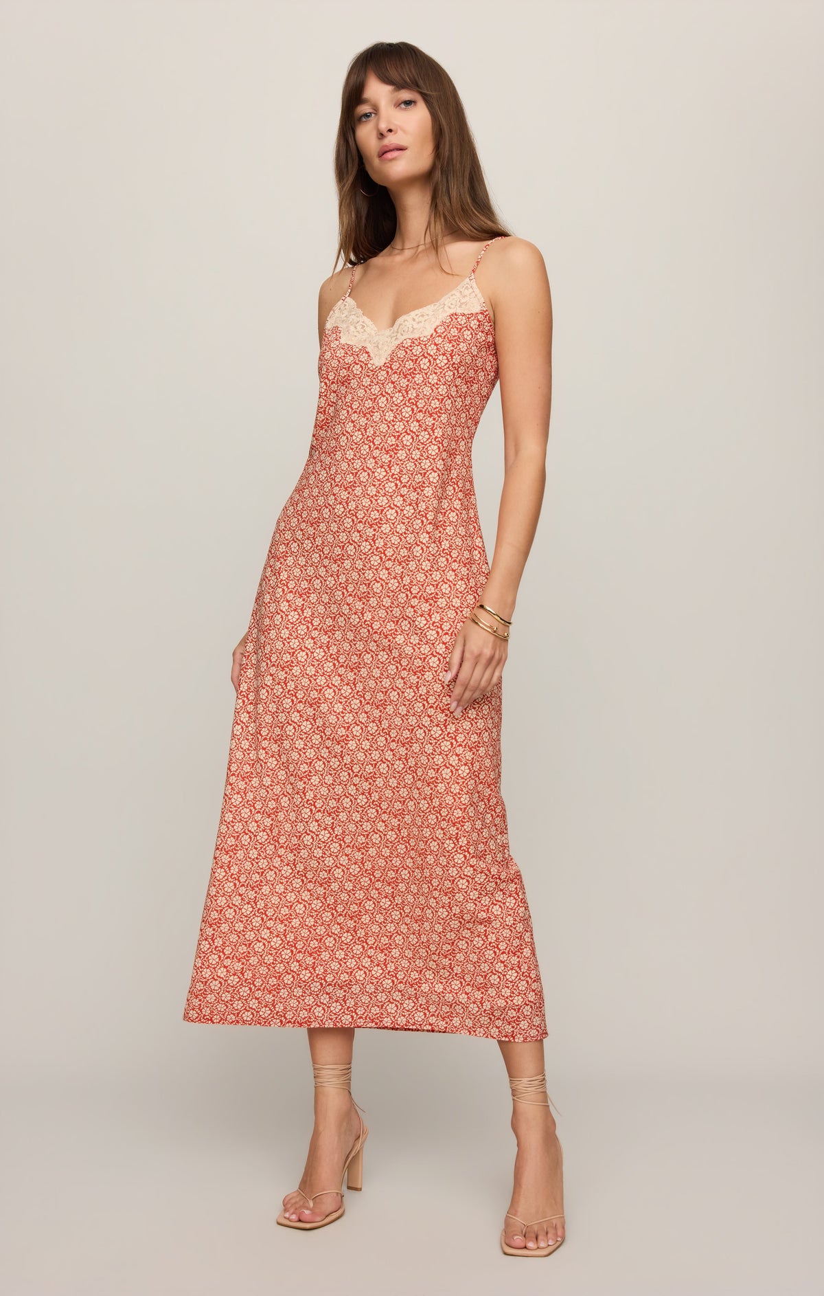 Z SUPPLY Emela Iris Floral Midi Dress - Chili Pepper