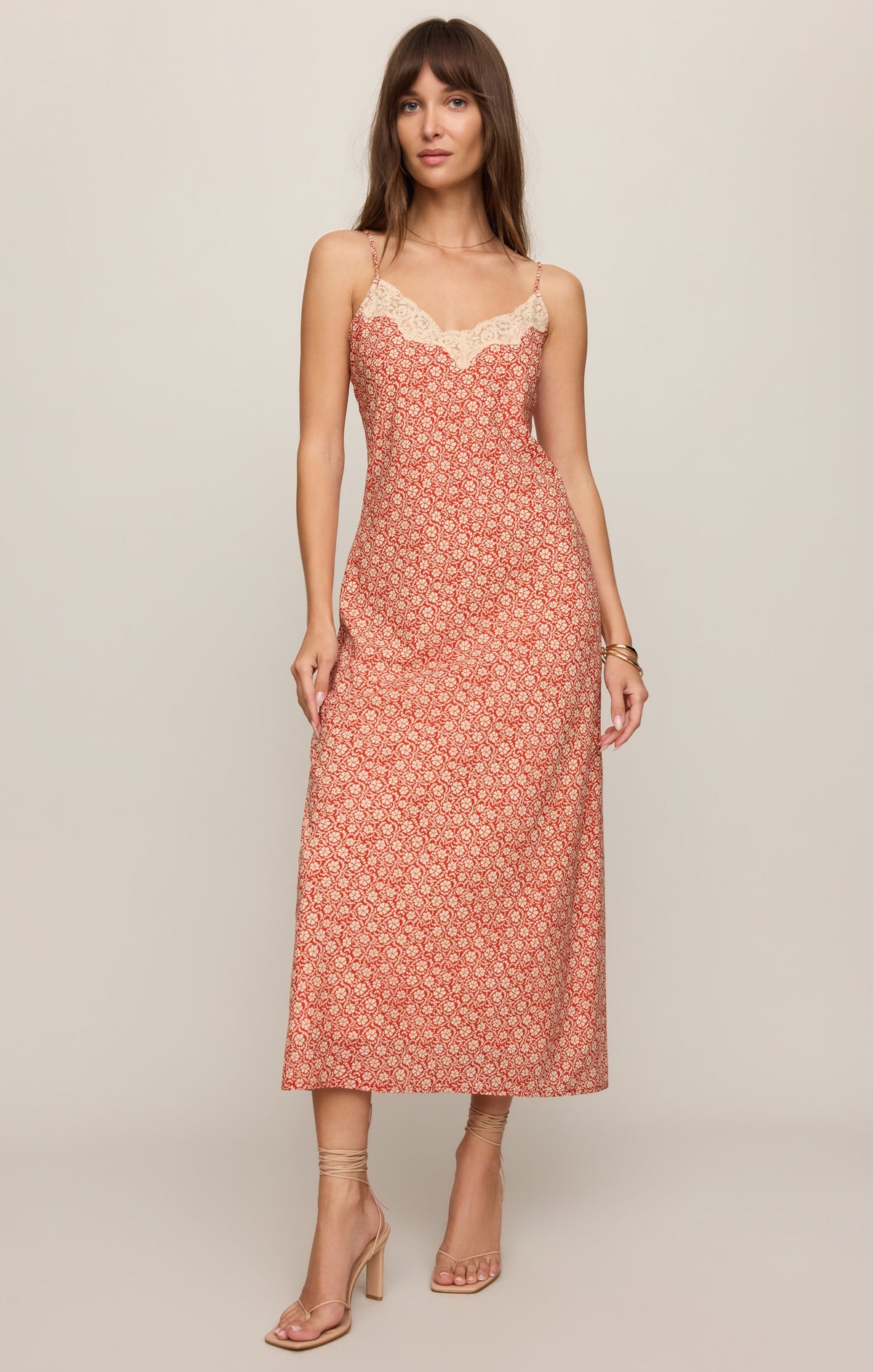 Z SUPPLY Emela Iris Floral Midi Dress - Chili Pepper