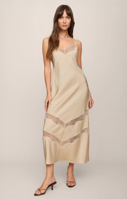 Z SUPPLY Bruna Lace Inset Midi Dress