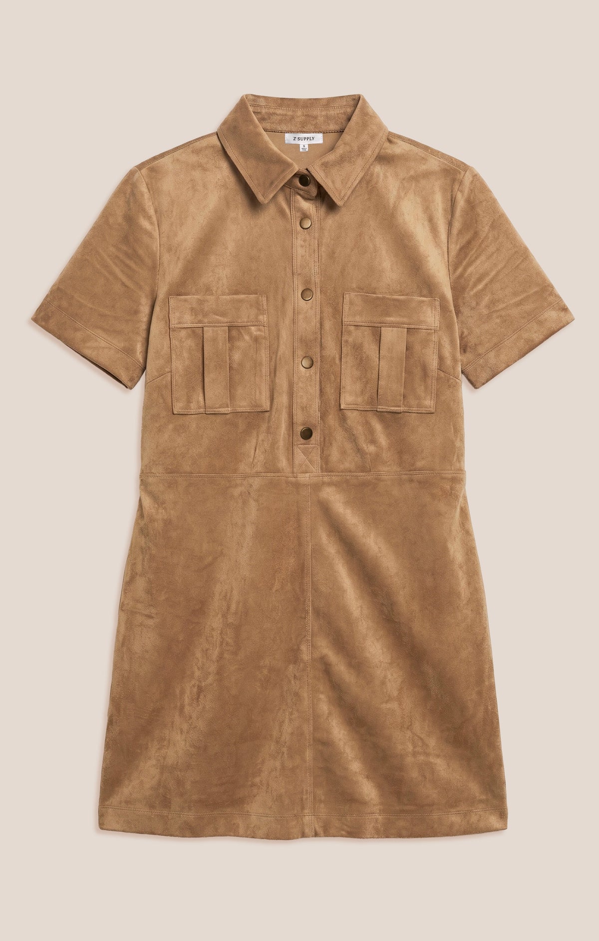 Z SUPPLY Leone Faux Suede Mini Dress - Light Sand