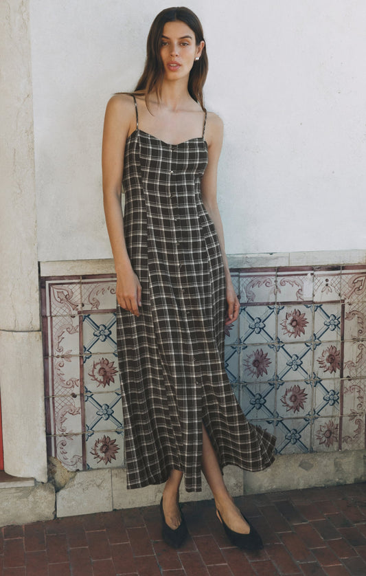 Z SUPPLY Angel Eyes Plaid Maxi Dress