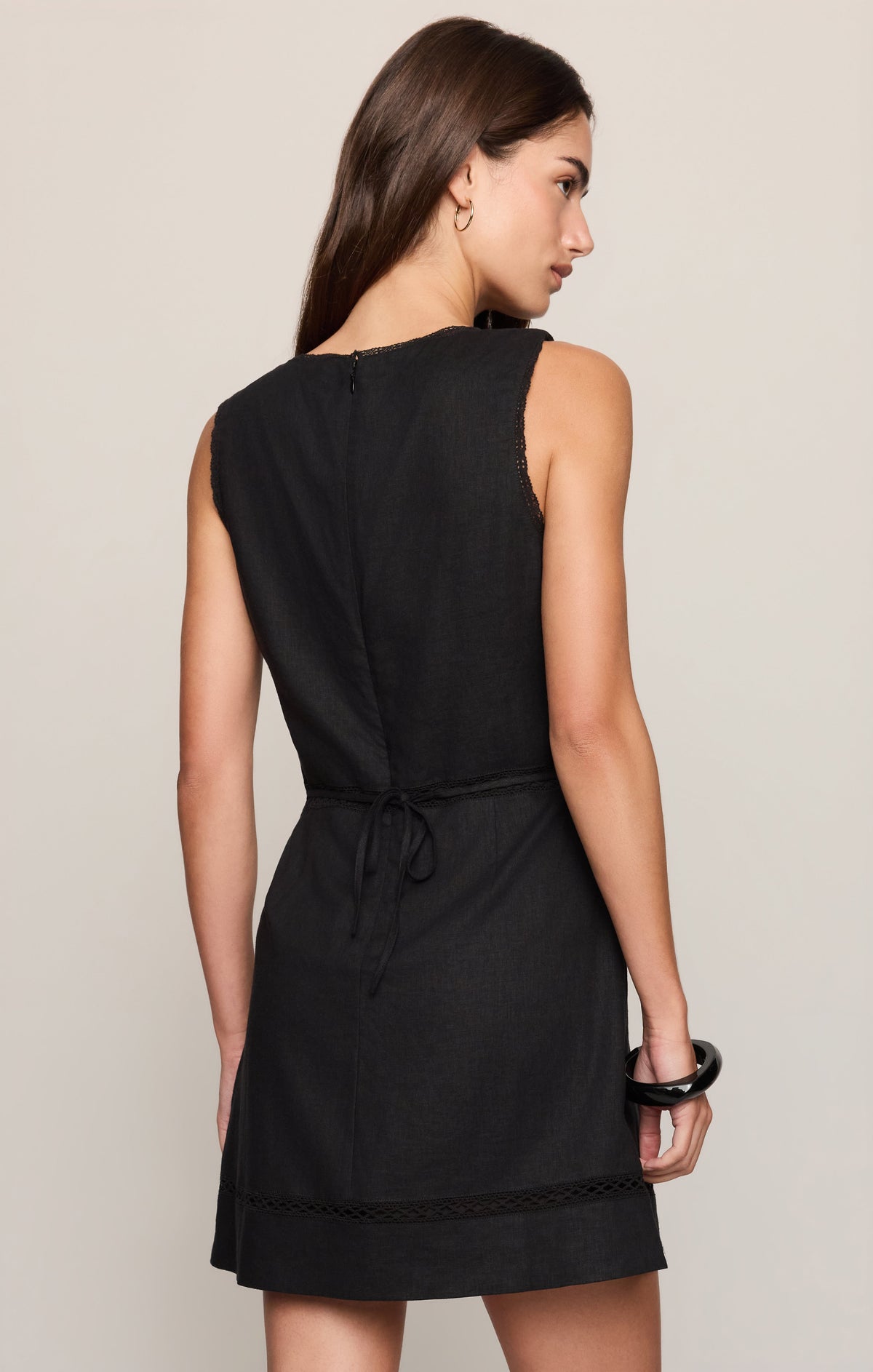 Z SUPPLY Gemini Embroidered Mini Dress - Black