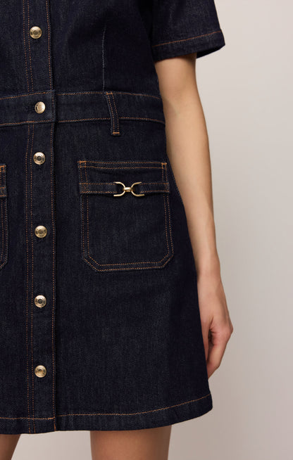 Z SUPPLY Crush Denim Mini Dress - Midnight Air