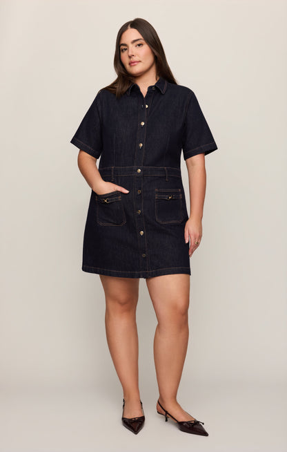 Z SUPPLY Crush Denim Mini Dress - Midnight Air