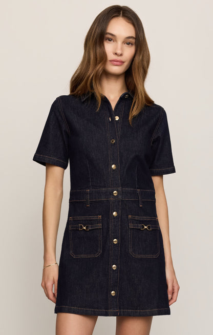 Z SUPPLY Crush Denim Mini Dress - Midnight Air