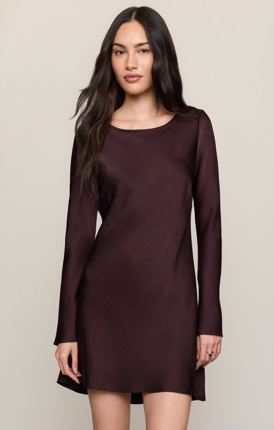 Z SUPPLY Fiora Satin Mini Dress - Berry Noir