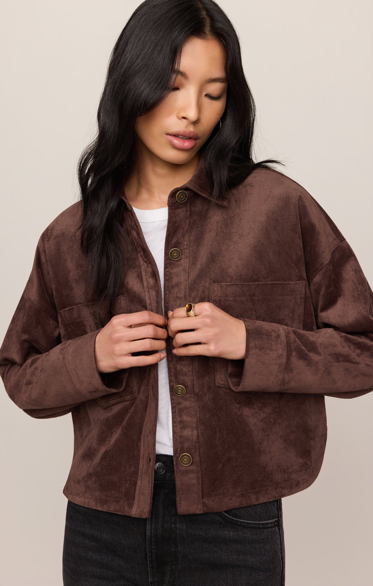 Z SUPPLY All Day Cropped Faux Suede Jacket