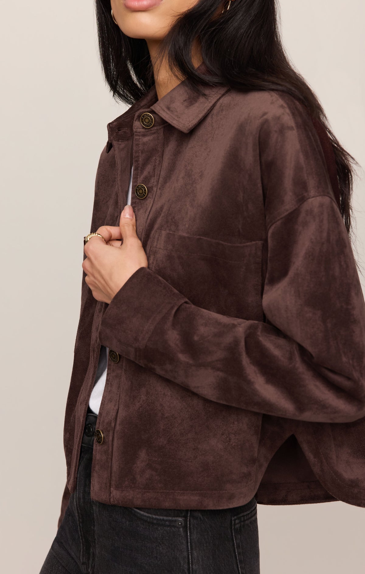 Z SUPPLY All Day Cropped Faux Suede Jacket