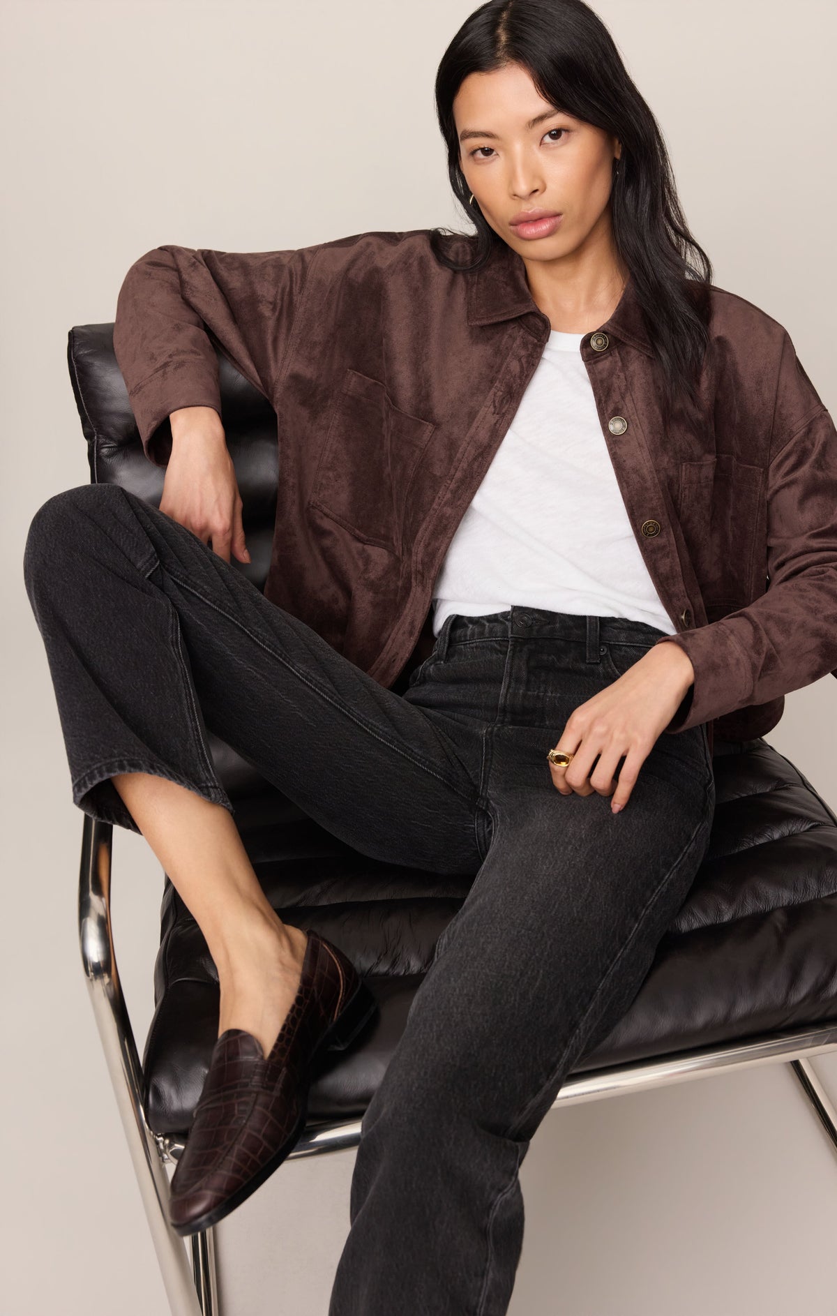 Z SUPPLY All Day Cropped Faux Suede Jacket