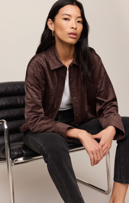 Z SUPPLY All Day Cropped Faux Suede Jacket